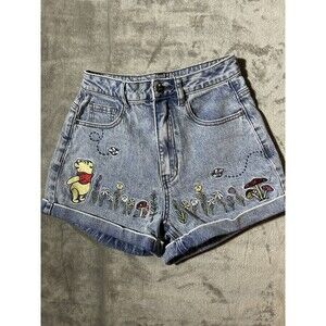 Disney Her Universe Winnie The Pooh Embroidered Denim Shorts Womens Size 1